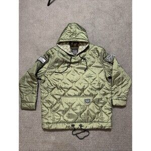 Grunt Style Woobie Pullover Hoodie Green Quilted Lined Kangaroo Pocket Men's M
